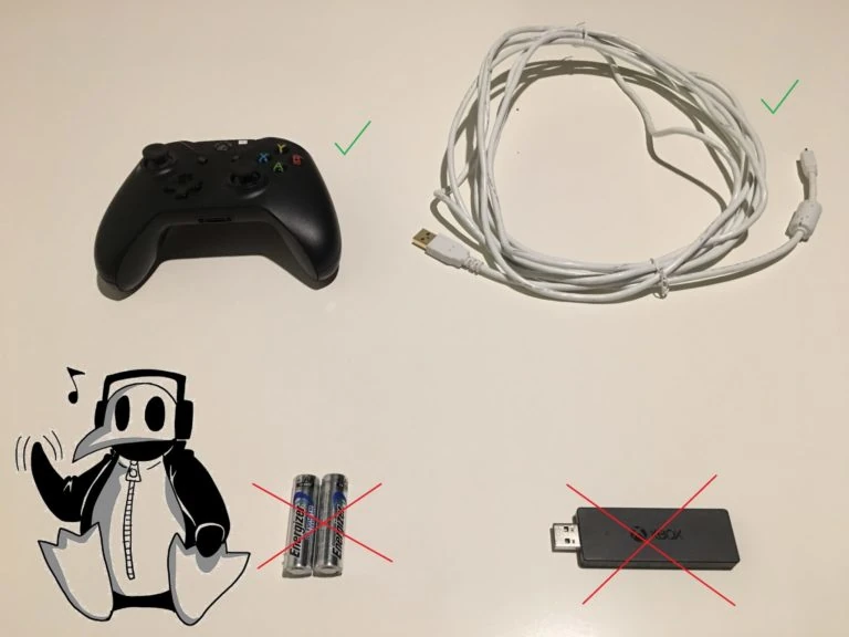 Liste des composantes pour utiliser la manette de Xbox One avec Linux